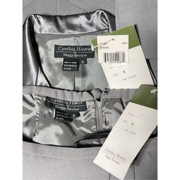 Cynthia Howe by Maggy Boutique Grey Skirt Suit Size 6 NWT - Picture 5 of 5